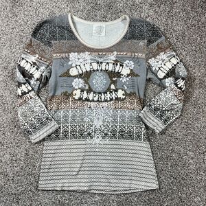 Skinny Minnie Top Womens S Diamond Express Graphic Y2K Western Cowgirl USA Rodeo